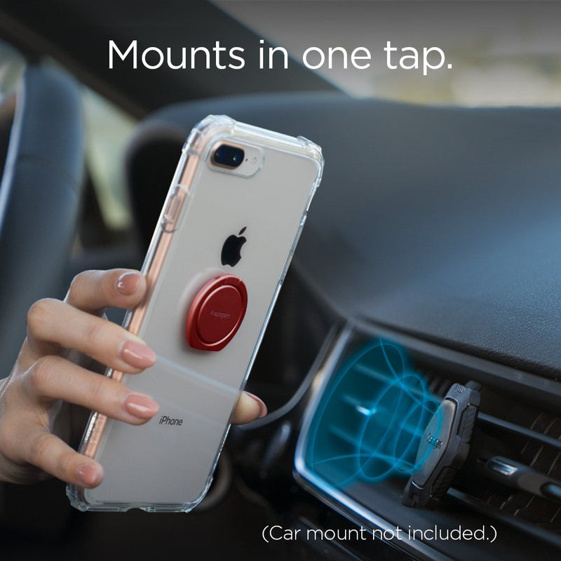 Spigen Style Ring 360 Cell Phone Ring/Phone Grip/Stand/Holder for All Phones and Tablets Compatible with Magnetic Car Mount - Red - LeoForward Australia