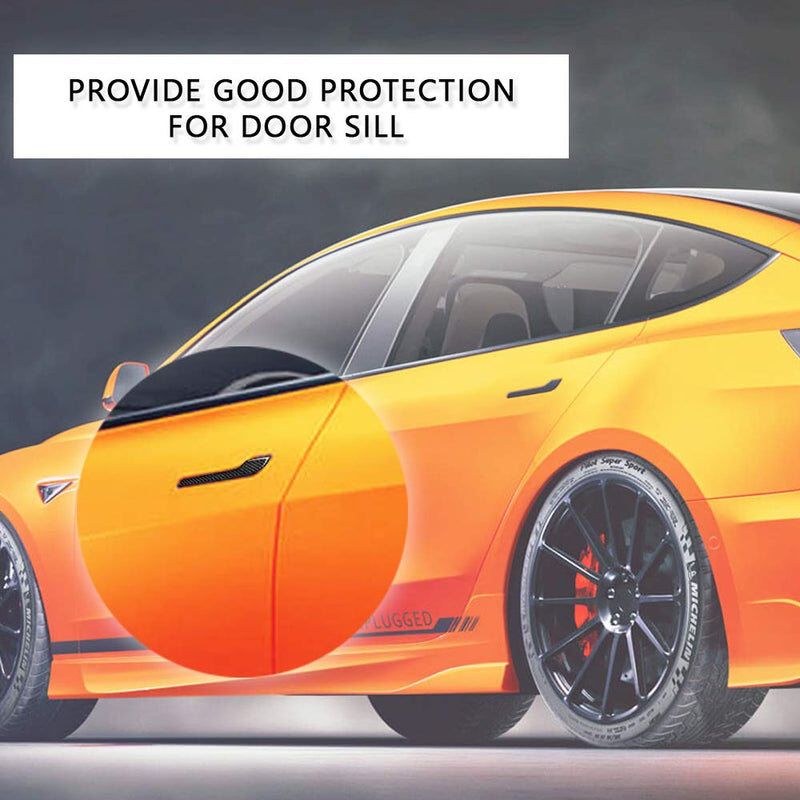 CoolKo Modified Decorative Car Door Handle Sills Protection Kit Real Carbon Fiber Compatible with Model 3 & Y [4 Pieces - Black] B2. Door Handle Sill - LeoForward Australia