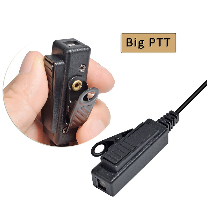  [AUSTRALIA] - HYS for Motorola 2pin Walkie Talkie Earpiece with Mic, Acoustic Tube Headset with PTT (Two-Wire: 2.54ft/2.62ft) for Motorola BPR40 RMM2050 RDV2020 RDU4100 Two Way Radio
