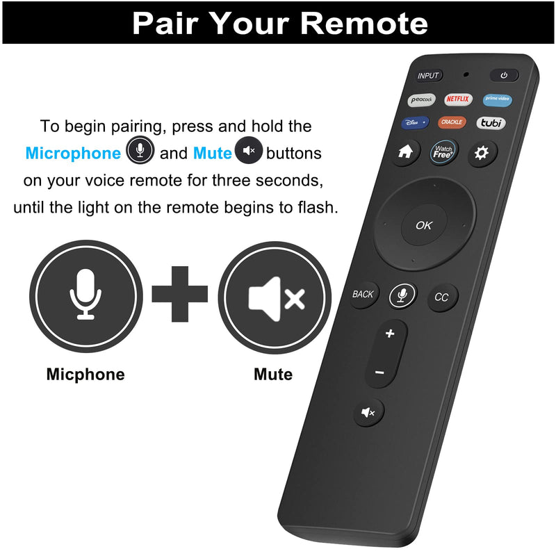  [AUSTRALIA] - New Replacement Voice Remote Control XRT260 fit for Vizio V-Series and M-Series 4K HDR Smart TV with Shortcut App Keys Peacock Netflix PrimeVideo Disney+ Crackle TUBI Watchfree （Version 2）