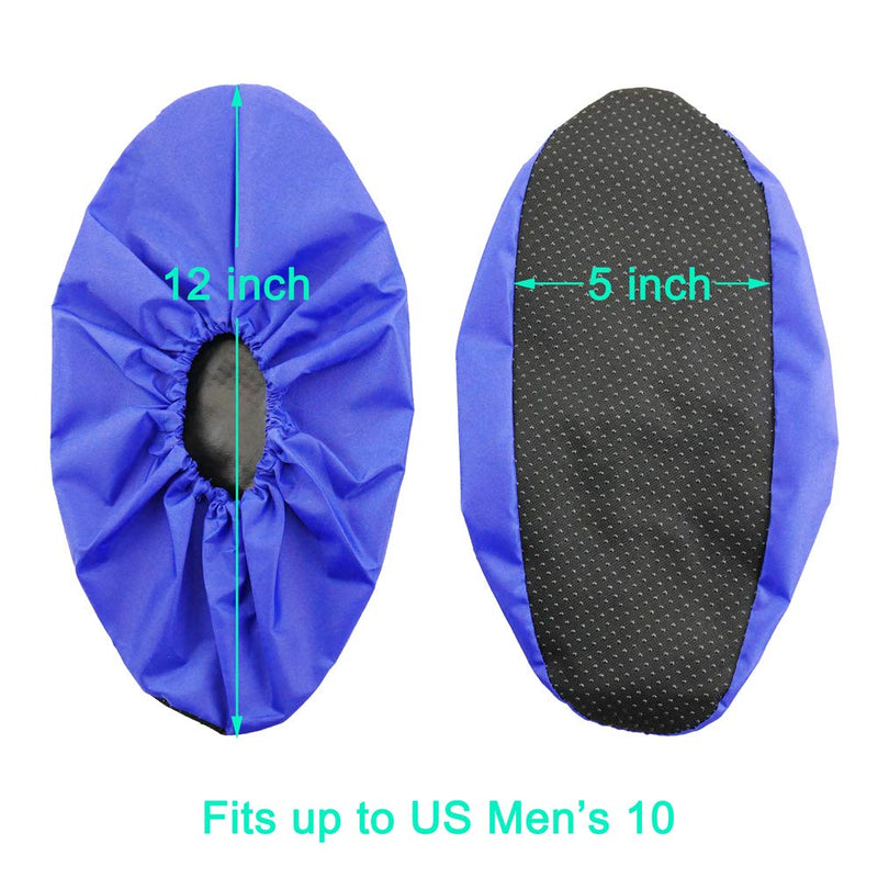  [AUSTRALIA] - LINKEASE Reusable Boot & Shoe Covers Water Resistant Non Skid and Washable for Real Estate Contractors to Keep Floors Carpets Footwear and Rooms Clean - 5 Pairs (Medium, Blue) Medium