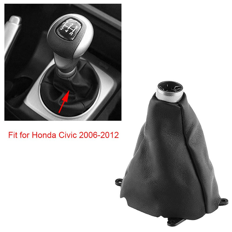  [AUSTRALIA] - KIMISS Car Gear Gaiter Shift Shifter Boot Manual PU Leather Replacement for Civic 2006-2012