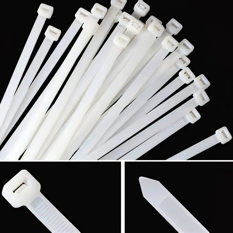  [AUSTRALIA] - Industrial Multi-Purpose UV Resistant White Nylon Cable Ties, 8 inches, Self-Locking Cable Zip Tie - Perfect for Home, Office, Garage, Garden and Workshop. Pack-of-250Pcs