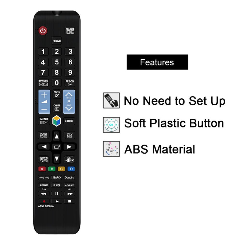 Gvirtue Remote Control Compatible Replacement for Samsung AA59-00582A Remote, Applicable AA59-00638A AA59-00790A AA59-00580A AA59-00581A AA59-00594A (Smart TV/ HDTV /LCD/ LED/ TV) - LeoForward Australia