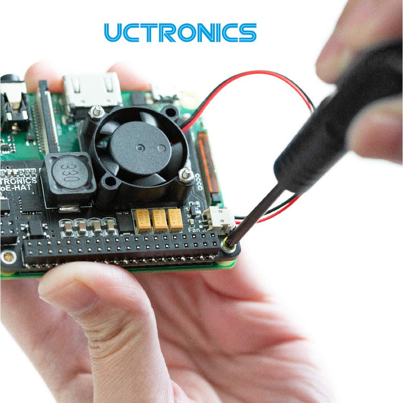  [AUSTRALIA] - UCTRONICS for Raspberry Pi 4 PoE HAT with Cooling Fan, Mini Power Over Ethernet Expansion Board for Raspberry Pi 4 B, 3 B+ and Rackmount