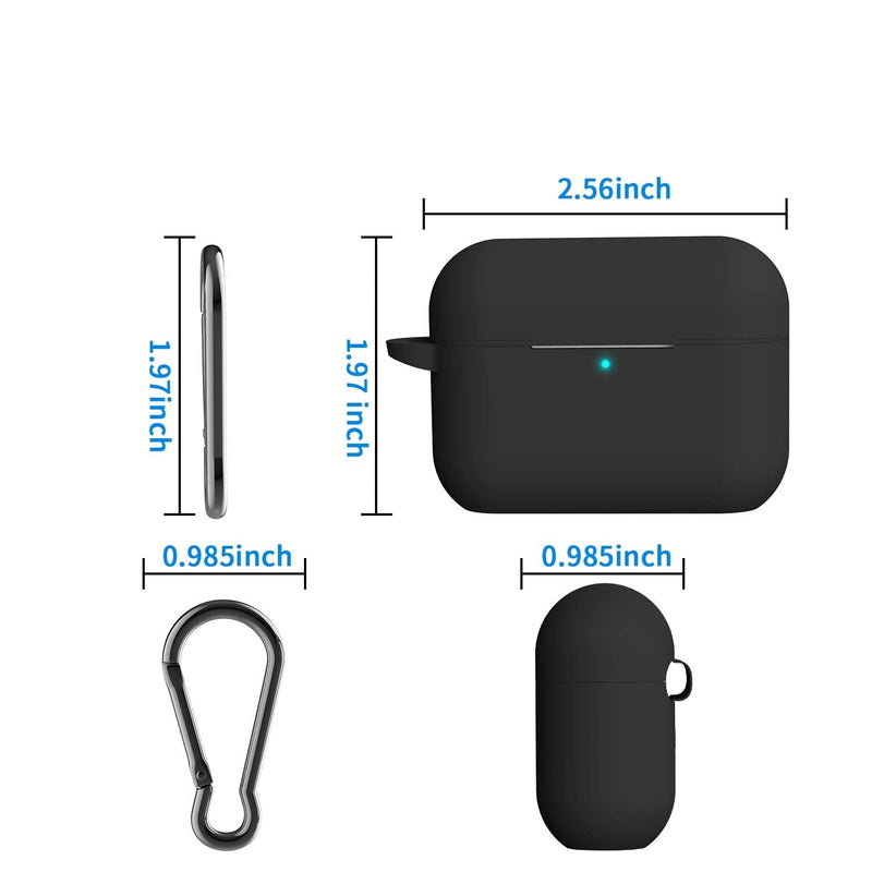  [AUSTRALIA] - Airpods Pro Case,Apple Airpods pro Accessories Kits, [Front LED Visible] 2 Packs Airpods pro Silicone Case,Protective Silicone Cover Skin (Black+Green) Airpods Pro Case Black and Green