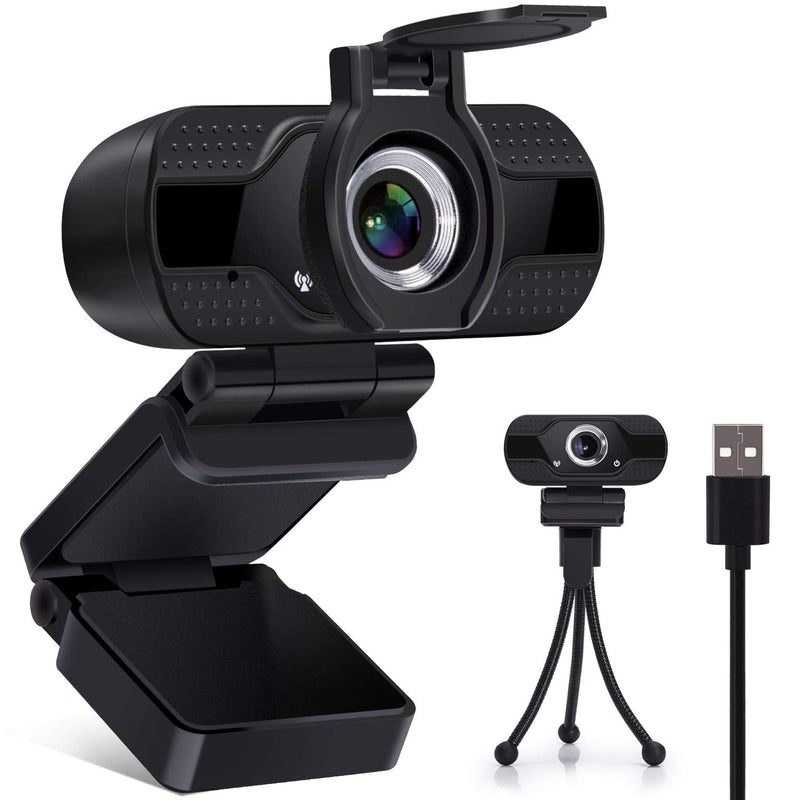  [AUSTRALIA] - Webcam with Microphone and Privacy Cover, 1080P HD USB Web Cameras for Computers with Tripod, Streaming Webcam for PC Desktop Laptop MAC, Zoom/Skype/Facetime, Video Conferencing/Calling/Gaming
