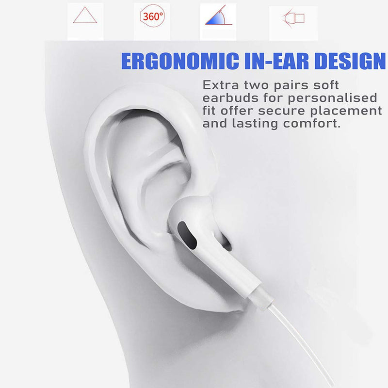  [AUSTRALIA] - iPhone Earbuds with Lightning Connector(Built-in Microphone & Volume Control) in-Ear Stereo Headphone Headset Compatible with iPhone SE/12/11/X/8 7/8 7 Plus/ipad[Apple MFi Certified] All iOS System White