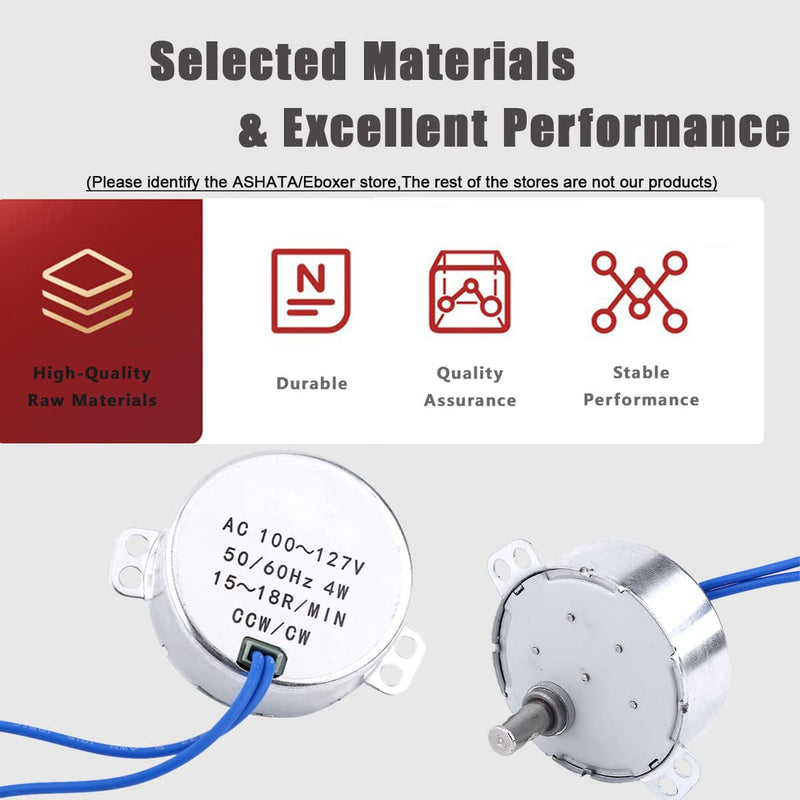  [AUSTRALIA] - 1 Piece 4 Sizes AC 100V-127V 4W 50/60Hz Synchronous Motor (15-18RPM) 15-18RPM