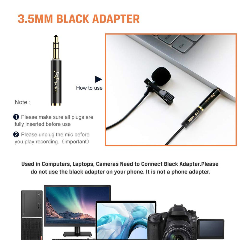 PoP voice 16 Feet Single Head Lavalier Lapel Microphone Omnidirectional Condenser Mic for iPhone Android & Windows Smartphones, YouTube, Interview, Studio, Video Recording, Noise Cancelling Mic - LeoForward Australia