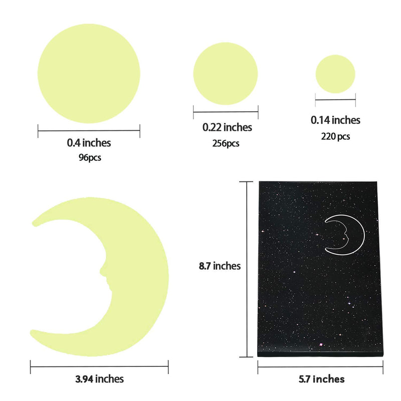 Realistic 3D Domed Glow in The Dark Stars, 572 Dots in 3 Sizes and A Moon for Ceiling Or Walls, Glow Brighter and Longer Than Typical Glow in The Dark Stickers, Perfect for Kids Bedroom Living Room - LeoForward Australia
