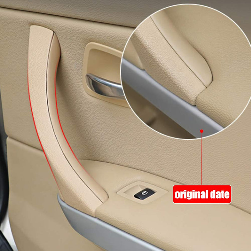 Inner Door Panel Handle and Door Pull Outer Trim Cover Replacement for BMW E90 E91 E92 E93 3 Series Left Rear Fits BMW 323 325 328 330 335 Rear Driver Side Black Rear Left - LeoForward Australia