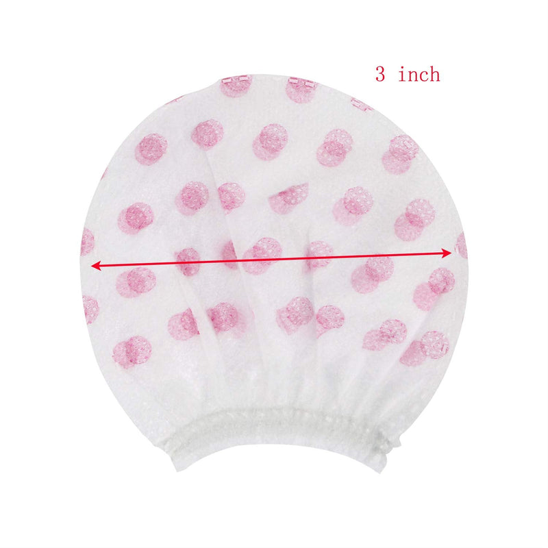  [AUSTRALIA] - ONLYKXY 100 PCS Pink Dots White Non Woven Hand held Microphone Cap Pads Mic Covers Replacement Windscreen Protective for Church Recording Room KTV