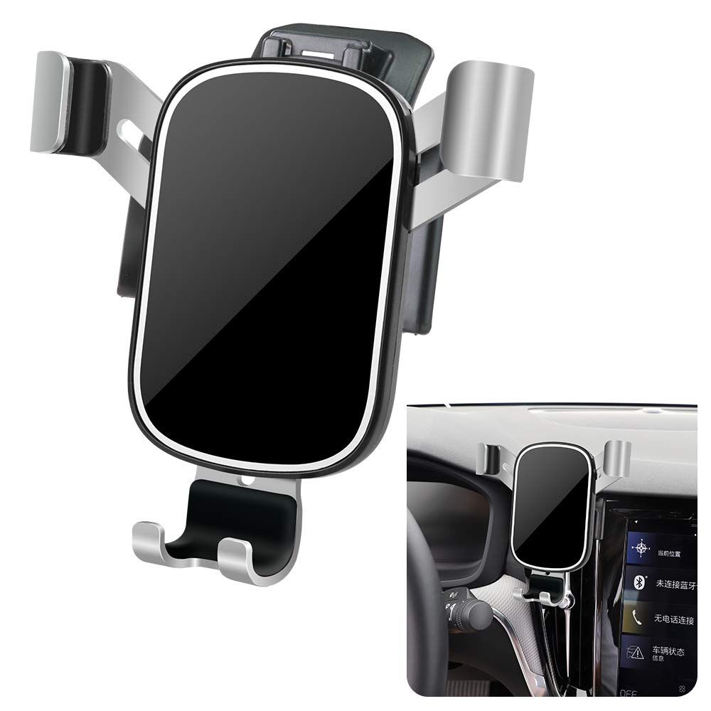  [AUSTRALIA] - musttrue LUNQIN Car Phone Holder for 2019-2023 Volvo S60 [Big Phones with Case Friendly] Auto Accessories Navigation Bracket Interior Decoration Mobile Cell Mirror Phone Mount