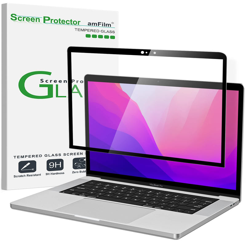  [AUSTRALIA] - amFilm Designed for MacBook Pro 13 Inch(2016-2022, M1/M2) /MacBook Air 13 Inch(2018-2021, M1) Tempered Glass Screen Protector [Zero Bubbles][9H Hardness][ Anti-Scratch][ Anti-fingerprint] 13.3 inch