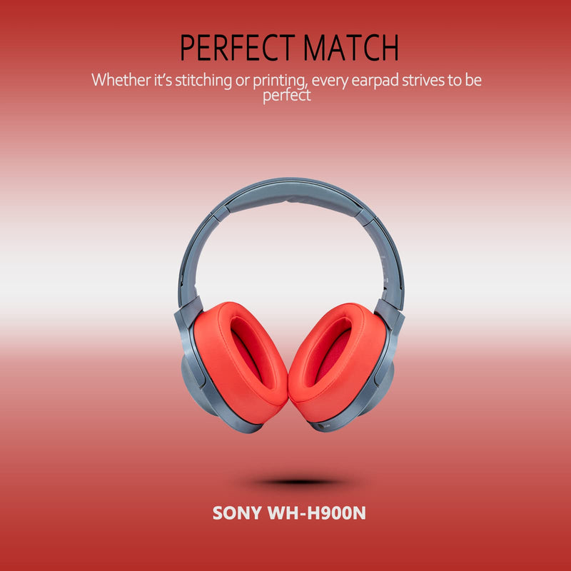  [AUSTRALIA] - Krone Kalpasmos Ear Pads for Sony WH-H900N, Compatible with Sony MDR-100ABN Headphones Over Ear Cushion, Soft Memory Foam Protein Leather Replacement Earpad Sony Headset Repair Part (Red) Red