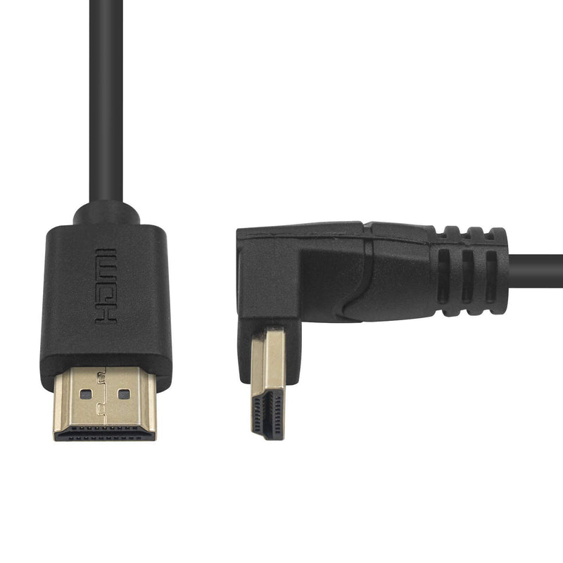 Poyiccot HDMI 2.0 Male to Male Cable 90 Degree, 2 Feet / 60cm HDMI Male to Male Downward Angle Cable 60Hz, 4K 2K Gold Plated High Speed (M/M Down) - LeoForward Australia