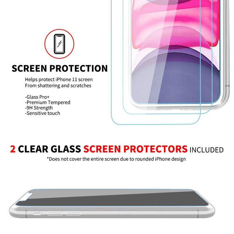  [AUSTRALIA] - Cavie Brands iPhone 11 Clear Case with 2 Screen Protectors, Maximum Shock Absorption Protection, Clear iPhone 11 Case, Compatible with Apple iPhone 11