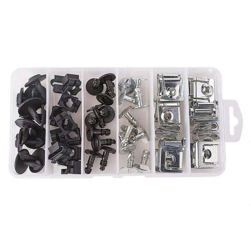 ANTS PART 60Pcs Engine Undertray Cover Clips Bottom Metal Screw Bolt Kit for Audi VW - LeoForward Australia