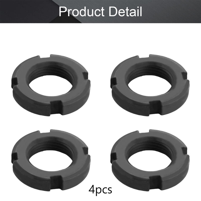  [AUSTRALIA] - MroMax M20x8mm Retaining Slotted Round Nuts,Carbon Steel 4-Slot Spanner Nut for Roller Bearing Pump Valve Black 4Pcs