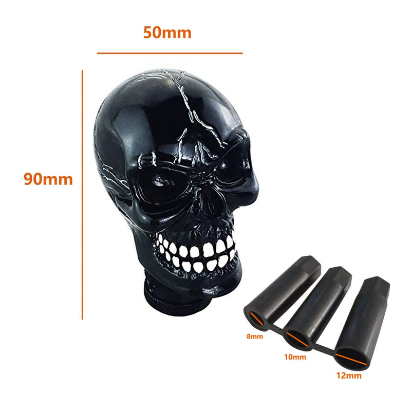  [AUSTRALIA] - Lunsom Skull Shifter Head Knob Resin Car Transmission Shift Stick Handle Shifting Head Fit Universal Automatic Manual Vehicle (Black) Black