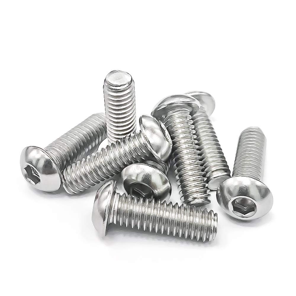  [AUSTRALIA] - 5/16-18 x 1-1/2" Button Head Socket Cap Bolts Screws, 304 Stainless Steel 18-8, Full Thread, Coarse Thread, Allen Hex Drive, 20 PCS 5/16-18 x 1-1/2"