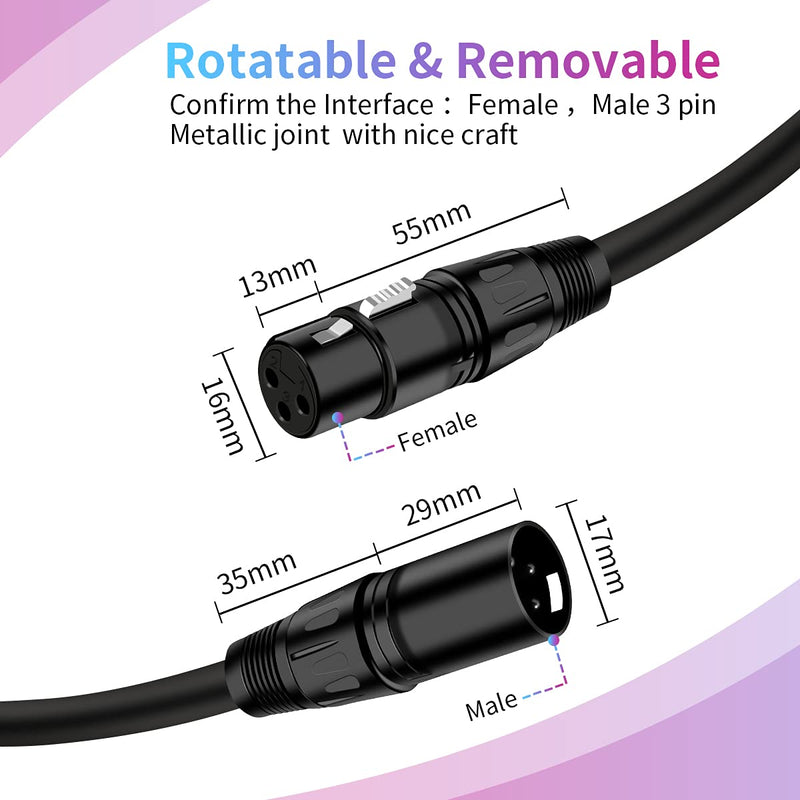  [AUSTRALIA] - XLR Microphone Cable 3ft, 2Pack XLR to XLR Cable - 3 Pins XLR Male to Female Balanced Mic Cable 3Feet 2 Pack