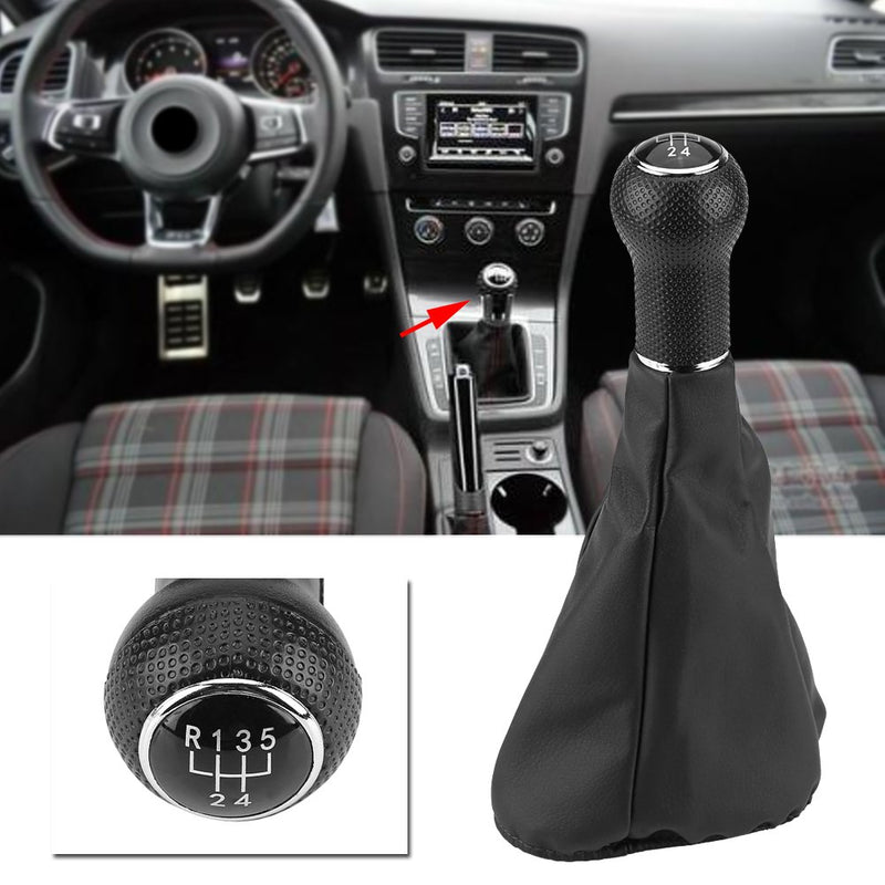  [AUSTRALIA] - 5 Speed & 6 Speed Gear Shift Knob Gaiter Boot, Keenso Auto Manual Leather Replacement Kit Dustproof Cover for VW Golf 3 Jetta MK3 1991-1998(5 Gear) 5 Gear