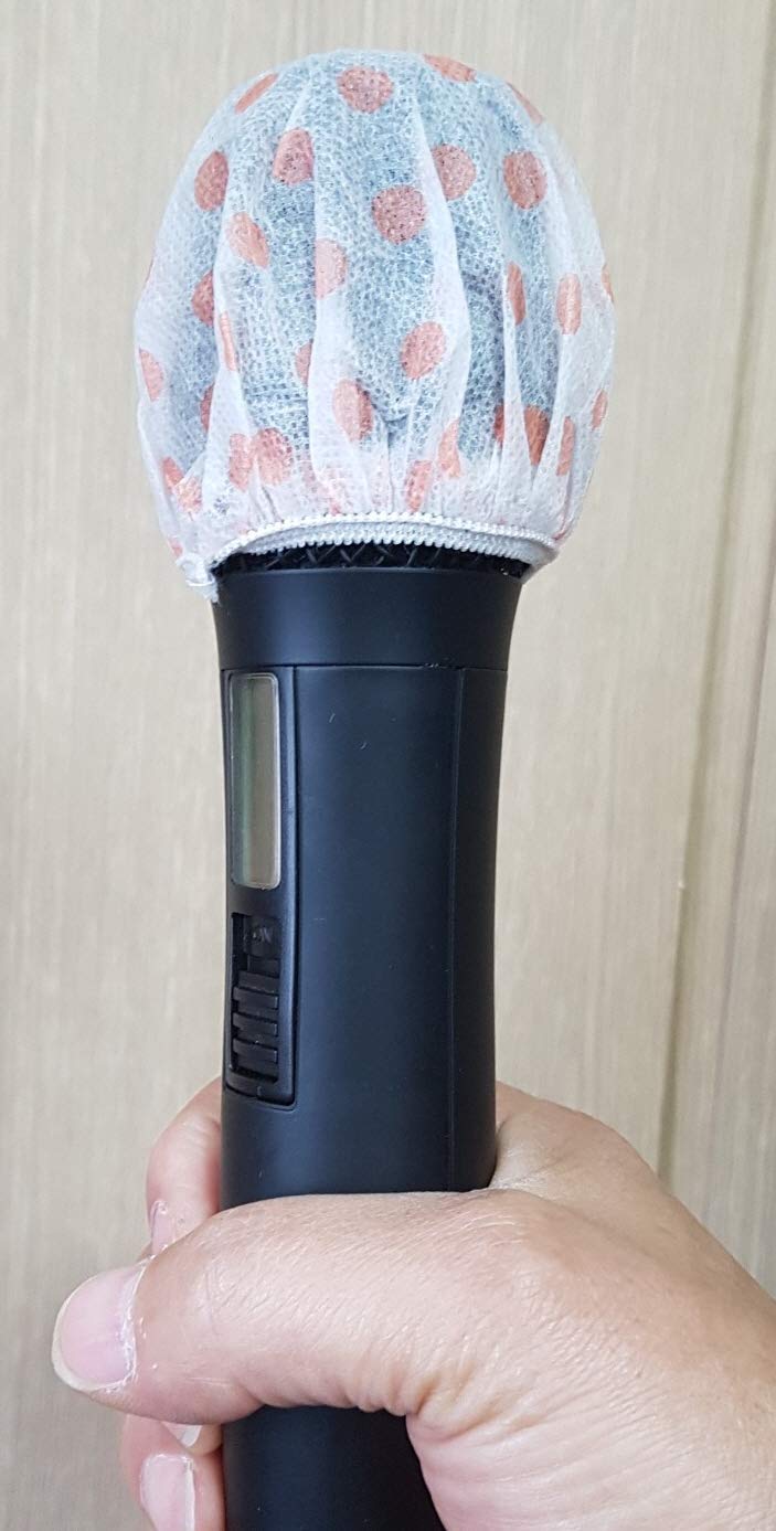  [AUSTRALIA] - 100 PCS (50 Pack) Microphone Covers Disposable Microphone Grill Covers Mic Hygiene Skin Cover Mic Cover Karaoke Sponge Cap SMALL
