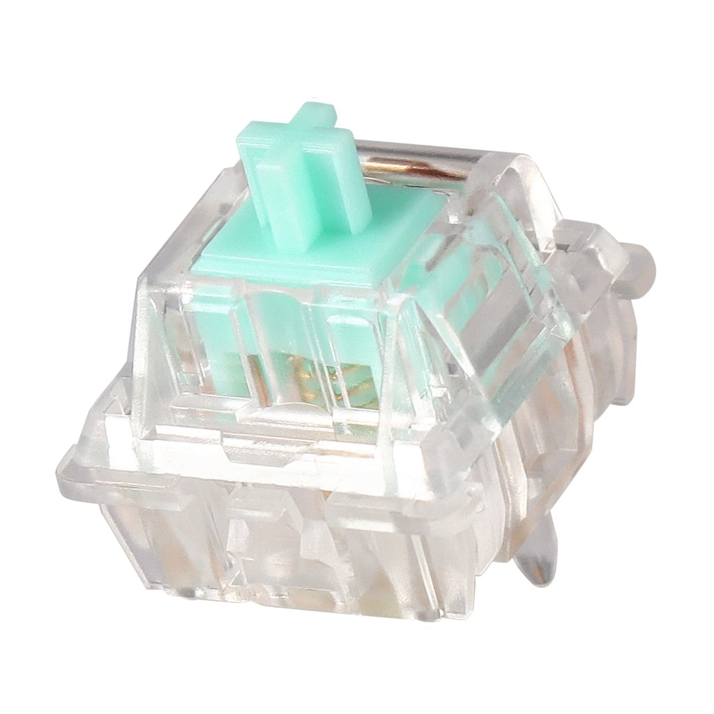  [AUSTRALIA] - ZugGear Linear Switches 62g Transparent Aqua Teal Switch with Gold-Plated Spring Smooth Creamy Green Stem 5 Pins Linear Keyswitch (DUROCK L2 Clear, 20pcs) L2 Creamy Green Clear 62g