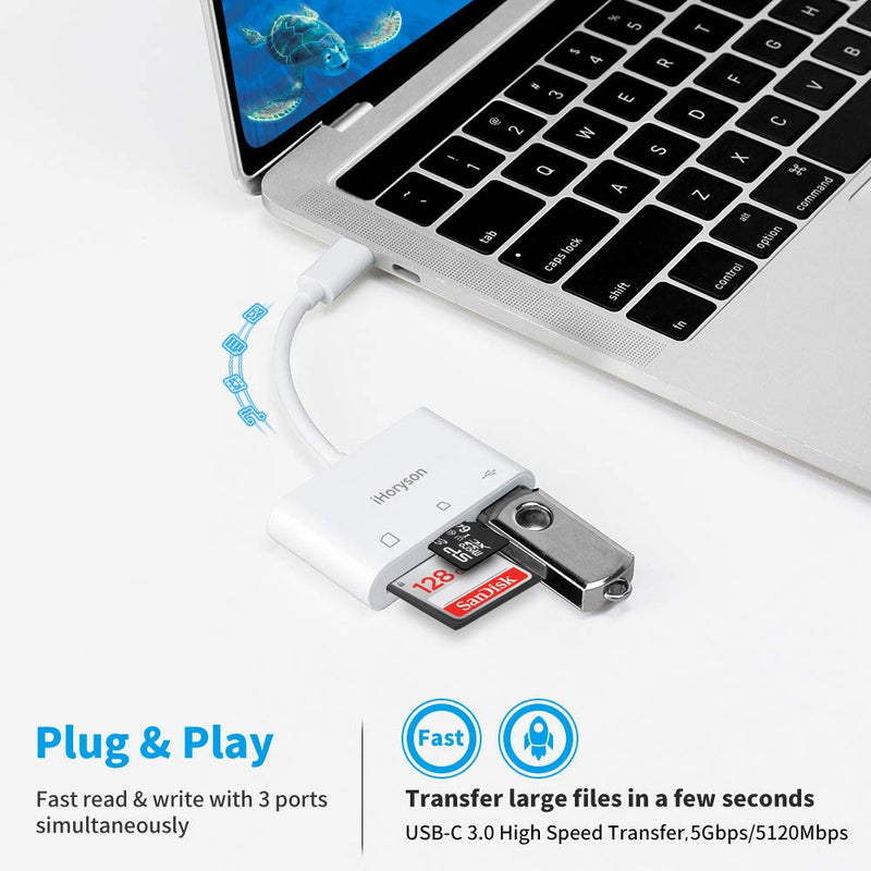 USB C SD Card Reader Adapter, iHoryson Type C Micro SD TF Card Reader Adapter, 3 in 1 USB C to USB Camera Memory Card Reader Adapter for New Pad Pro MacBook Pro and More UBC C Devices - LeoForward Australia