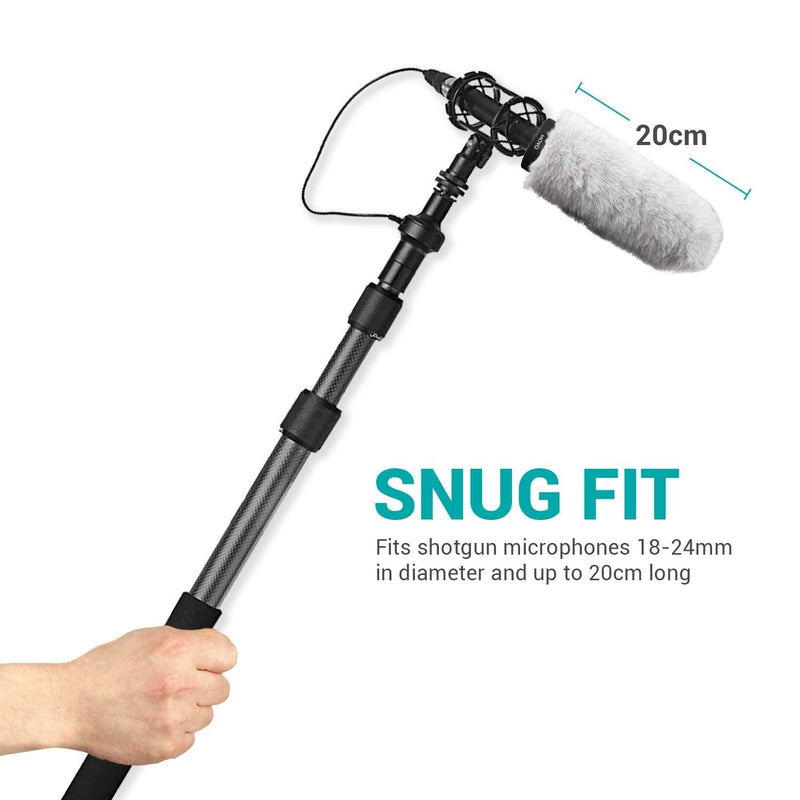  [AUSTRALIA] - Movo WS220 Professional Microphone Windscreen with Acoustic Foam Technology for Shotgun Microphones up to 20cm Long (Fits Sennheiser MKE 600)