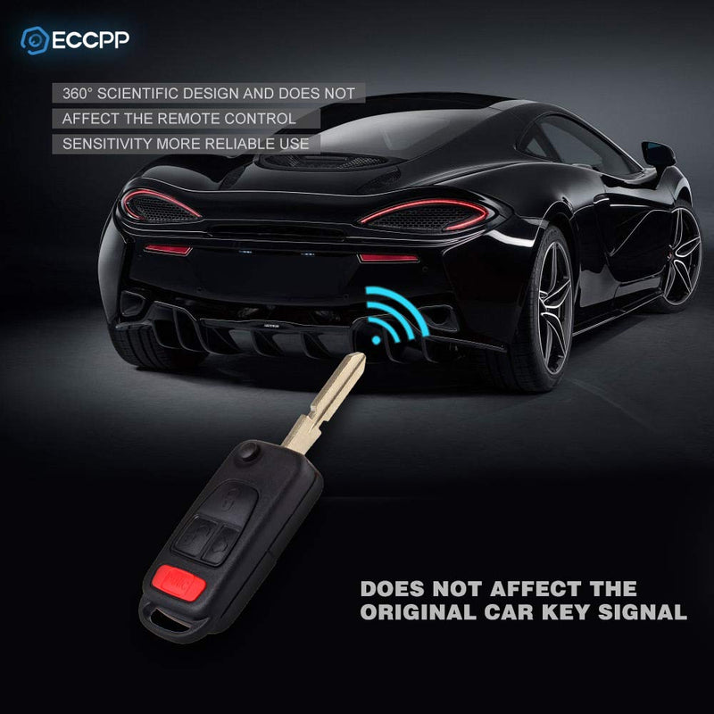  [AUSTRALIA] - ECCPP Key Fob Shell CASE Replacement for 1PC 4 Buttons Replacement Uncut Keyless Entry Remote Control Car for Mercedes-Benz AMG/ S500/ SL500/ SLK230/ SLK32/ AMG/ SL600/ ML430 94-2005 (NCZMB1K)