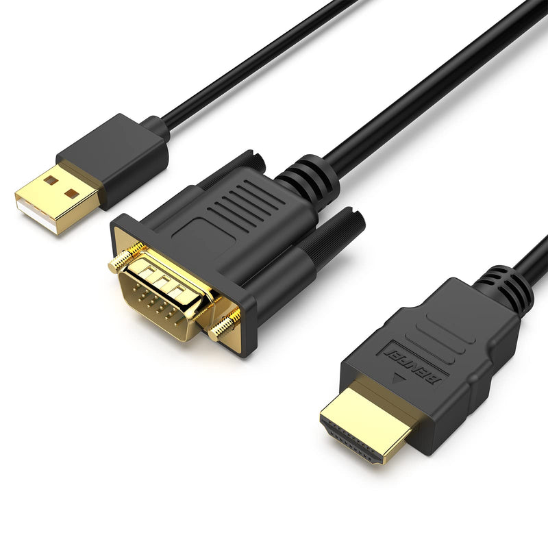  [AUSTRALIA] - VGA to HDMI Cable, Benfei VGA to HDMI 6 Feet Cable with Audio Support and 1080P Resolution - VGA Input to HDMI Output