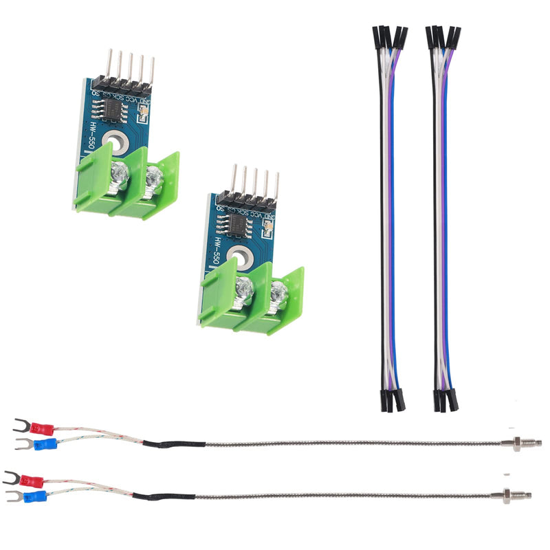  [AUSTRALIA] - 2Pcs MAX6675 Module K Type Thermocouple Temperature Sensor DC 3-5V Thermocouple Sensor Set with Cable Cable Screw Test Temperature Degree Module