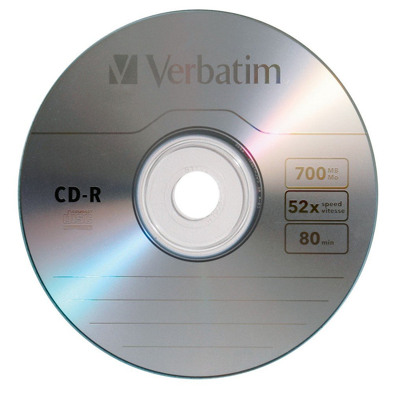  [AUSTRALIA] - Verbatim CD-R Blank Discs 700MB 80 Minutes 52x Recordable Disc for Data and Music- 30 Pack Spindle Branded Surface 30pk Standard Packaging