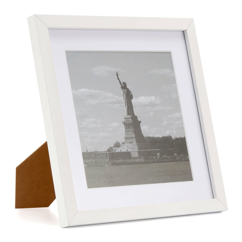  [AUSTRALIA] - ONE WALL Tempered Glass 11x11 Picture Frame Displays 8x8 Photos with Mat and 11x11 Without Mat, White Wood Frame for Wall Hanging and Tabletop - Mounting Hardware Included 1