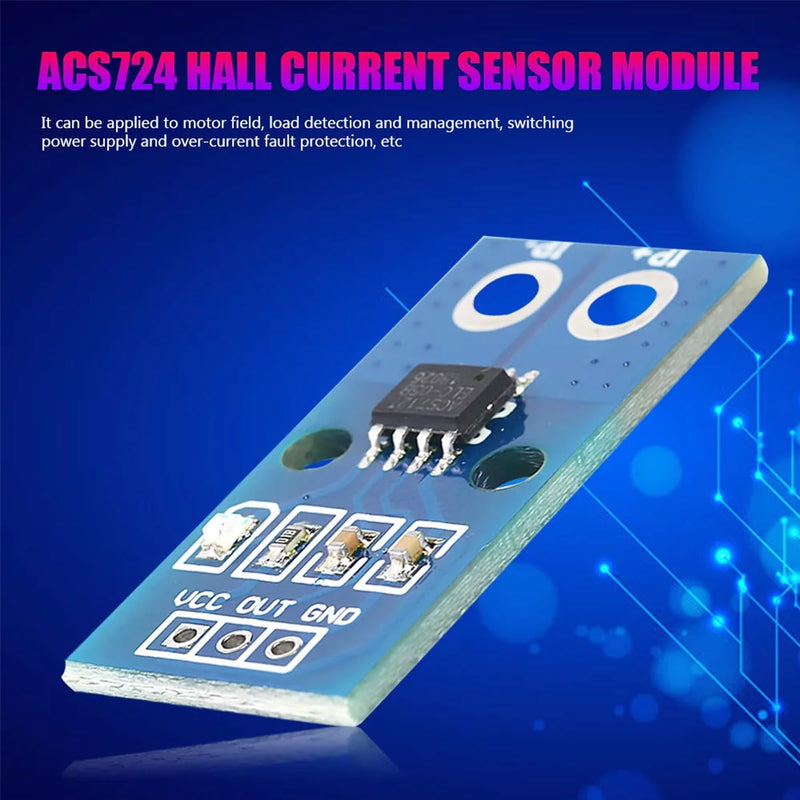  [AUSTRALIA] - Youmile 2 pieces Hall current sensor, Hall current sensor module ACS724 50A range AC/DC Hall effect current sensor with Dupont cable for current measurement