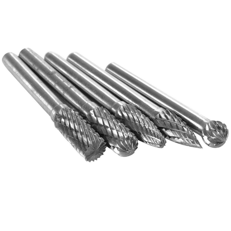 1 Set 6X8MM Head Tungsten Carbide Rotary Burr Set Die Grinder Bit 1/4-Inch Shank Grinder Drill Rotary Burrs Cutting Burs Metal Polishing - LeoForward Australia