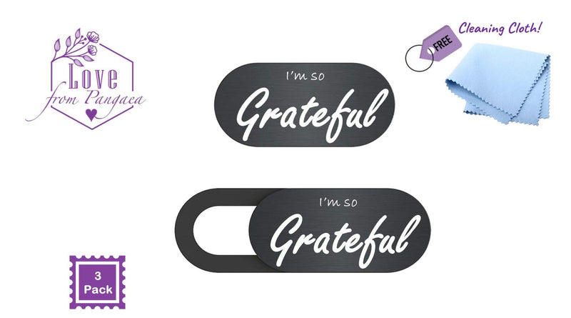  [AUSTRALIA] - Positive Affirmations Privacy Webcam Cover, Laptop Camera Cover Slide, 3 Pack Ultra Thin Camera Covers Slide for Laptop, Monitor, Mobile, Computer Accessories Protect Your Privacy and Security(Black)