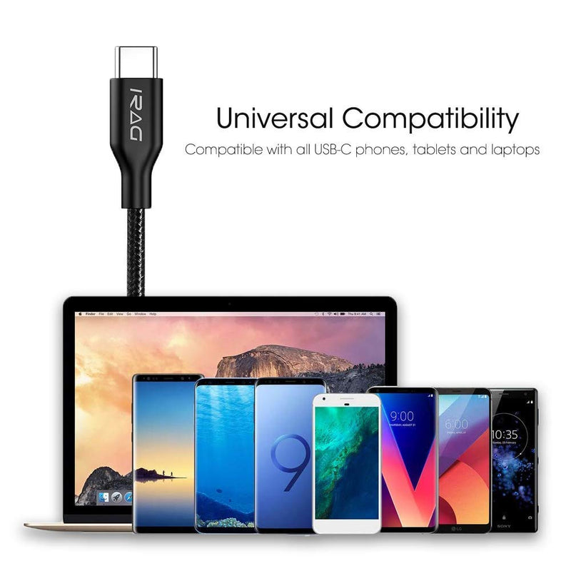  [AUSTRALIA] - iRAG 2 Pack Charger Cable for Google Pixel 6/6 Pro/5a/5/4a 5G/4a/4/4XL/3a/3a XL/2/2XL/3/3XL - Braided 6FT USB Type C to A Fast Charging Cord