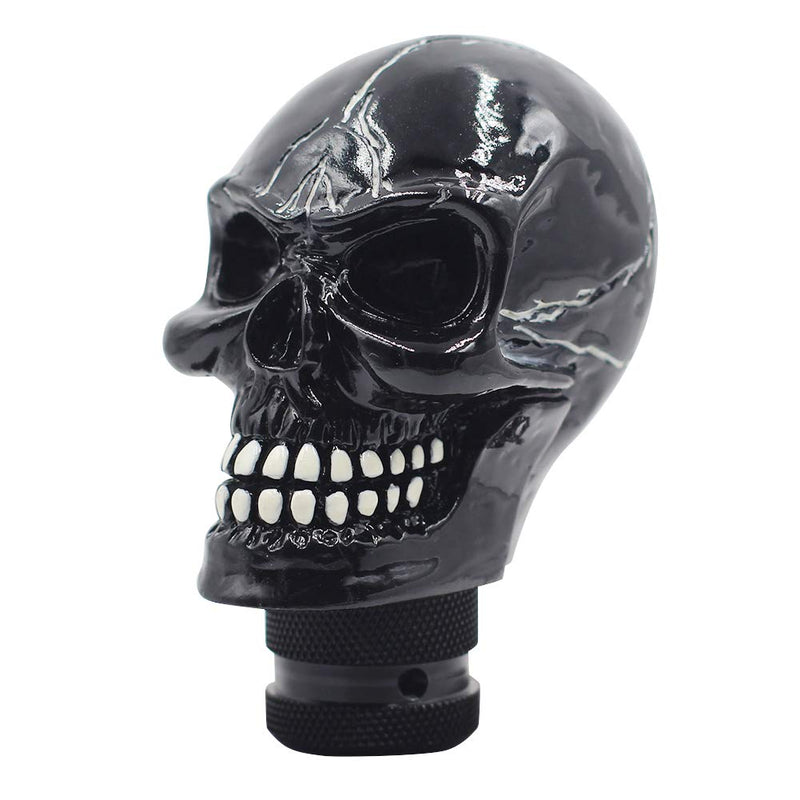  [AUSTRALIA] - Sakali Resin Skull Car Gear Stick Shift Shifter Knob Universal fit for Most Manual Transmission or Automatic Transmission Without Lock Button(Black) Black