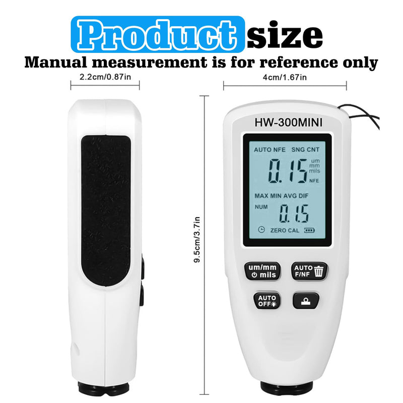  [AUSTRALIA] - Coating thickness gauge: car paint thickness gauge with backlight, digital LCD display, paint thickness gauge for cars, measuring range 0 to 2000um, car paint thickness gauge