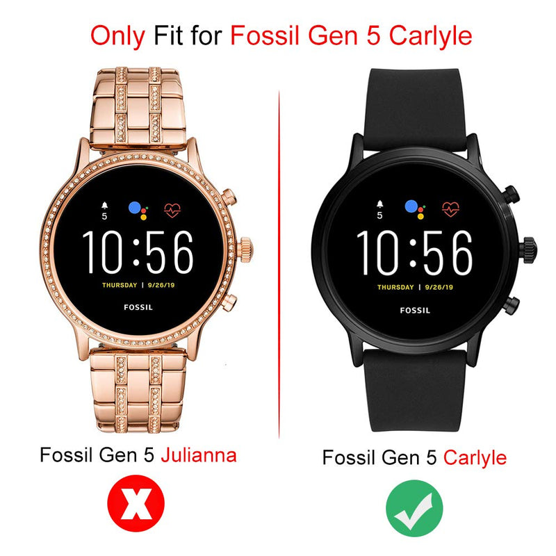 Suoman 3-Pack for Fossil Gen 5 Carlyle Case, All-Around Protective TPU Bumper Cover Screen Protector Case for Fossil Gen 5 Carlyle Smartwatch (Not Fit for Julianna) - Clear+Clear+Clear - LeoForward Australia
