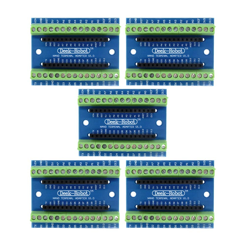  [AUSTRALIA] - Aideepen 5pcs Nano Screw Terminal Adapter Shield Expansion Board Nano V3.0 AVR ATMEGA328P-AU Module