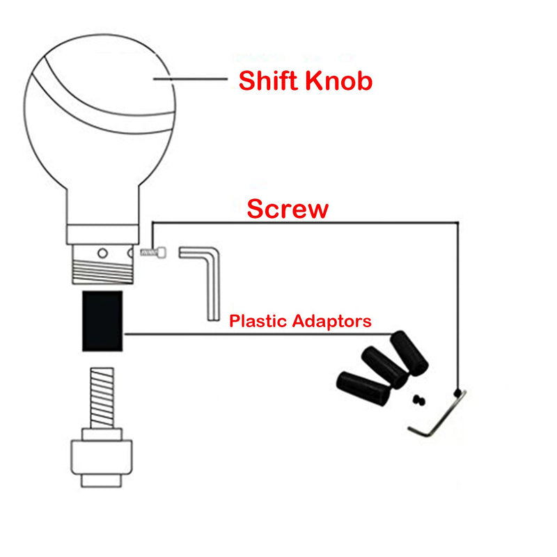  [AUSTRALIA] - Mavota Gear Shift Knob Aluminium & Leather Shifter Knob 5 Speed 3 Adapters(8mm, 10mm, 12mm) Kit Most Manual/Automatic Cars Red