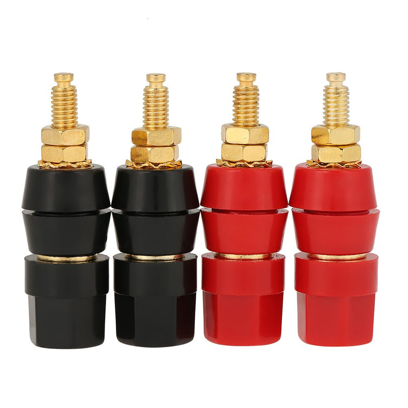  [AUSTRALIA] - 4 Pcs Banana Socket Test Probe Audio Speaker Terminal Binding Post Banana Plug Jack Socket Adapter Connector 4mm Panel Mount Banana Socket Black and Red