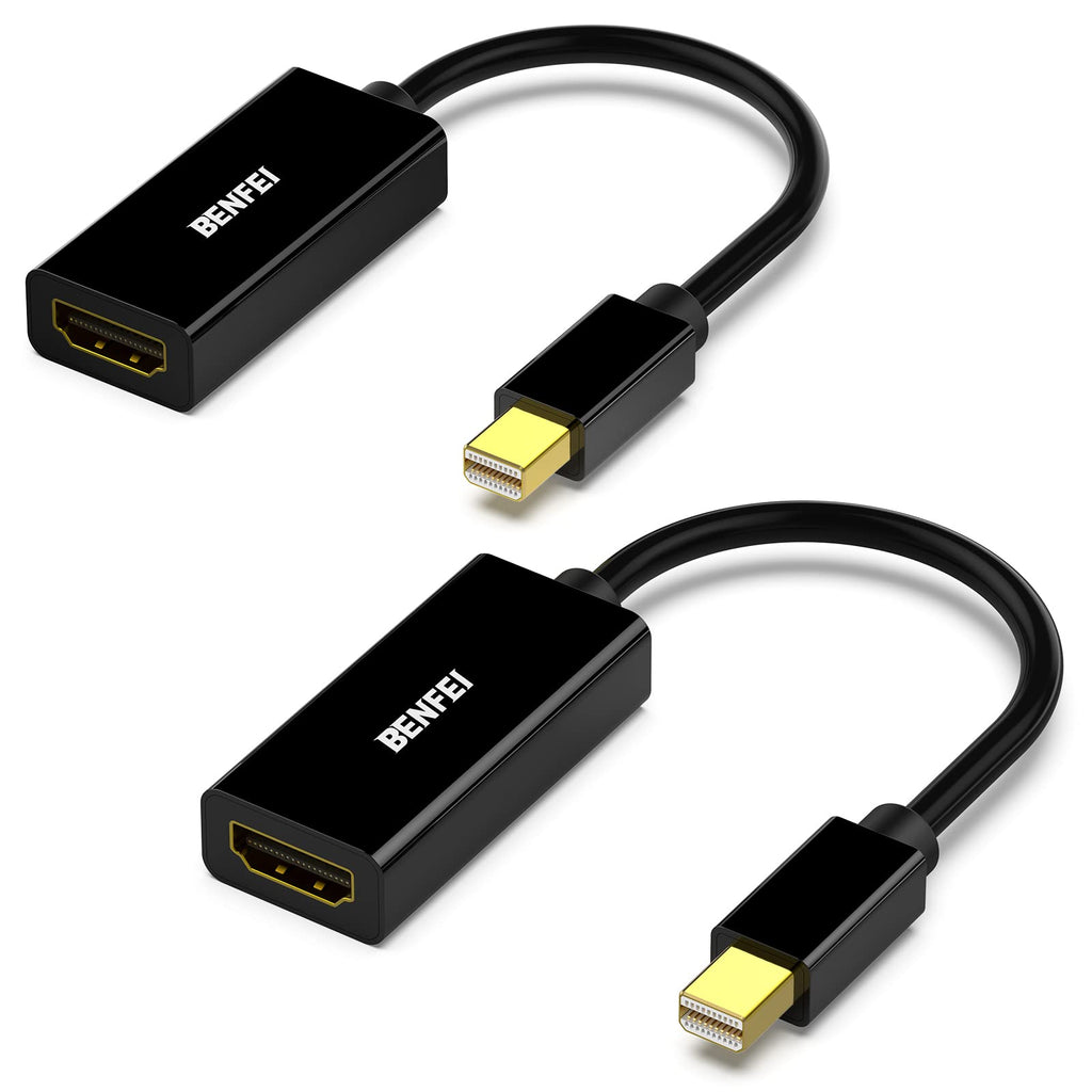  [AUSTRALIA] - Mini DisplayPort to HDMI Adapter 2 Pack, Benfei Mini DP(Thunderbolt) to HDMI Converter Gold-Plated Cord Compatible for MacBook Pro, MacBook Air, Mac Mini, Microsoft Surface Pro 3/4, etc 1080P@60Hz