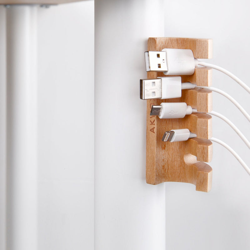  [AUSTRALIA] - Akwox Wooden Cable Organizer and Cord Management System Beech Wooden