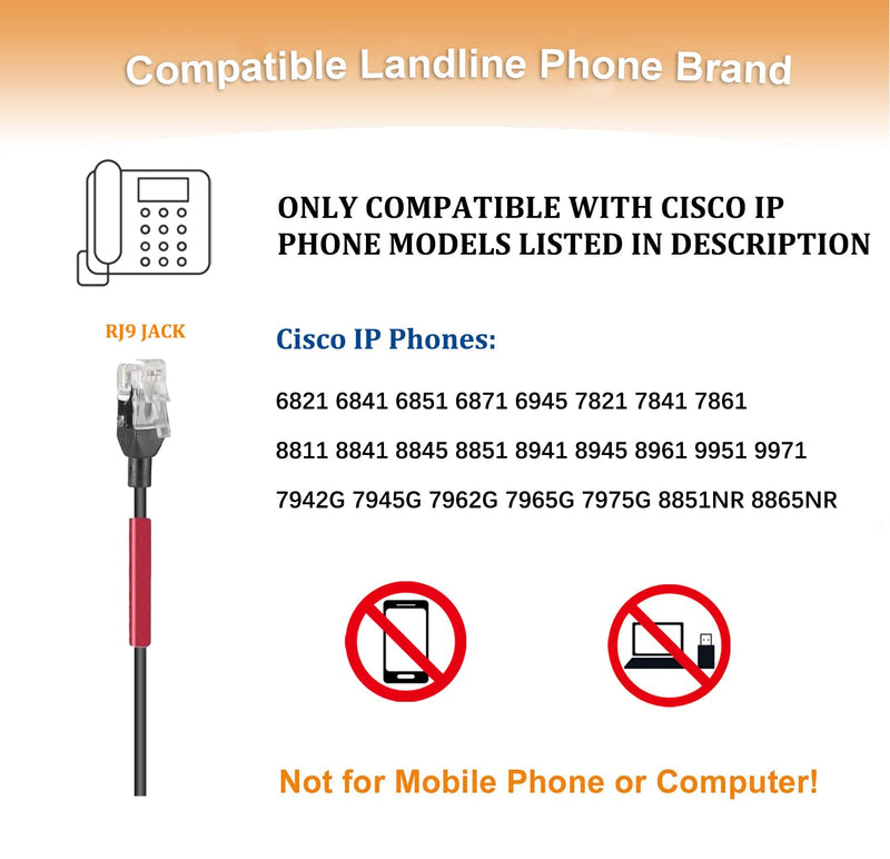  [AUSTRALIA] - Arama Phone Headset for Cisco Office Phones, RJ9 Telephone Headset with Microphone Noise Cancelling & Mute Switch for Cisco IP Phones: 7942, 8841, 7962, 7945, 8861, 7841, 8851, 8865 (A800C)